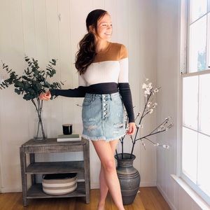 Long Sleeve Color Block Sweater